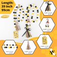 thumbnail image 3 of Wood Bead Garland with Tassels, 2 Pcs 3.25 Ft Handmade Natural Wood Farmhouse Coffee Table Decor Tiered Tray Decor Rustic Chic Wall Hanging, Yellow, 3 of 7