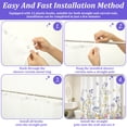 thumbnail image 5 of Dznils White Floral Fabric Shower Curtain, Watercolor Floral Bathroom Curtain with Hooks, Purple, 72" x 72", 5 of 11
