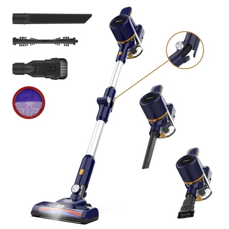 Homadio Cordless Vacuum Cleaner, 6 in 1 Lightweight Stick Vacuum, 2200mAh Quick-Charge, Noise Reduction for Home Pet Hair Carpet Hard Floor