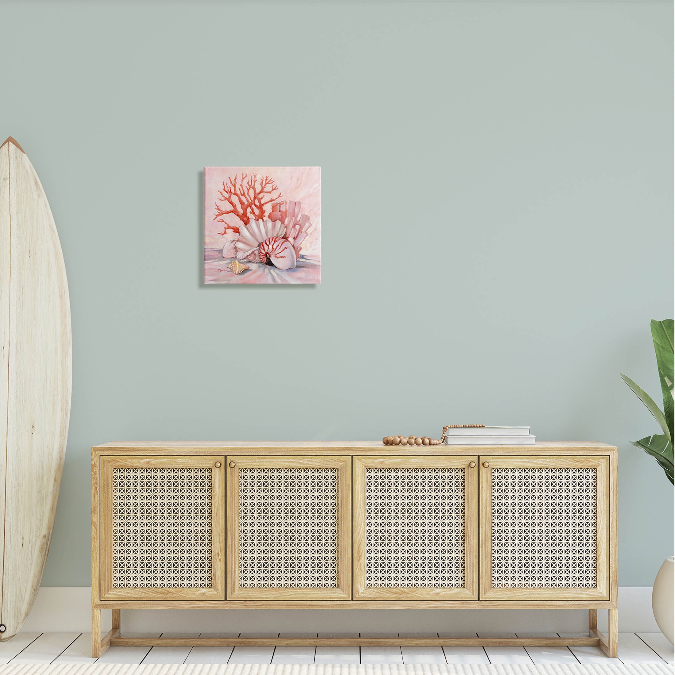Stupell Industries Coral Still Life Aquatic Seashells Painting Gallery Wrapped Canvas Print Wall Art, Design by Paul Brent