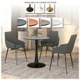 thumbnail image 5 of LeisureMod Bristol Mid-Century Modern 36" Round Table with Wood Top and Iron Pedestal Black Base with Gloss Finish for Kitchen and Dining Room, Black, 5 of 8