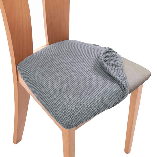Silla de comedor Funda de asiento de asiento de silla de cojín para cocina, Oficina, Dormitorio, Sala de Gris claro Macarena Cubierta de asiento