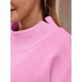 thumbnail image 2 of Womens Oversized Sweatshirts Highneck Pullover Long Sleeve Hoodies Tops Fall Fashion Outfits Clothes Pink M, 2 of 6