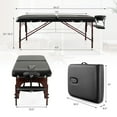 thumbnail image 3 of Gymax Portable Folding Massage Table Height Adjustable Spa Bed Beech Wood Face Cradle, 3 of 10