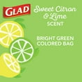 thumbnail image 6 of Glad 4-Gallon Small Scented Drawstring Trash Bags, Sweet Citron and Lime With Febreze Freshness, 80 Scented Bags, 6 of 11