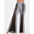 thumbnail image 1 of Pantalones Acampanados con Encaje Insertado de Talla Extra Rosegal  Pantalones de talla grande, 1 of 5