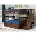 thumbnail image 3 of Pemberly Row Full over Full Solid Wood Bunk Bed with Trundle in Walnut, 3 of 10
