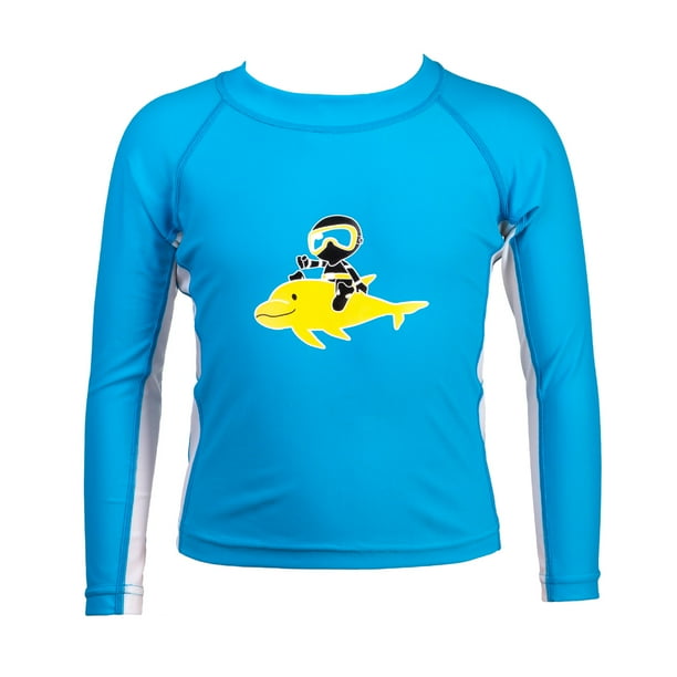 IST Kids Spandex Rash Guard, Long Sleeve Swim Shirt, Sun Protection for Girls & Boys- (Teal, XS) - Walmart.com