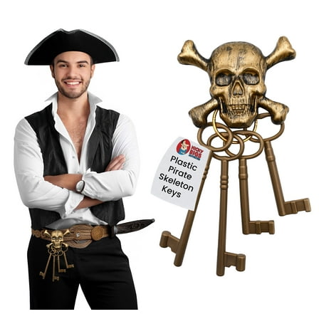 Pirate Buccaneer Skeleton Keys Caribbean Skull Treasure Costume Prop Accessory