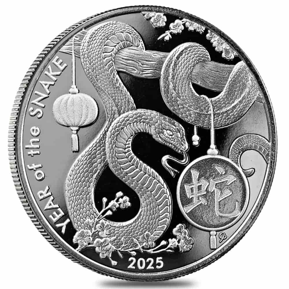 Lot of 5 - 2025 1 oz Asahi Lunar Snake Silver Round .999 Fine