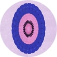 thumbnail image 1 of Ahgly Tapis Rond Lavable en Machine Intérieur Transitionnel Fleur Rose, 3 Pieds Rond, 1 of 7