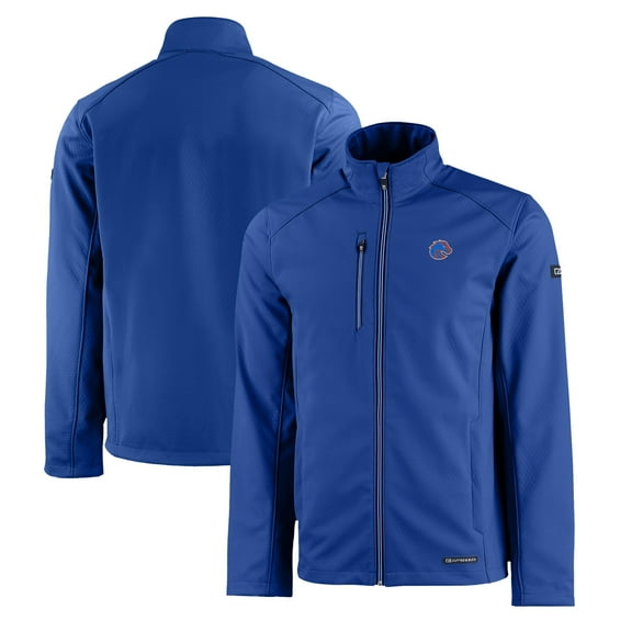 Men's Cutter & Buck Royal Boise State Broncos Evoke Eco Softshell Recycled Full-Zip Jacket