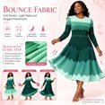 thumbnail image 4 of Bouncy Dress for Women Church, Pearl Midi Dress with Gradient Print, Elegant 3/4 Sleeve A-Line Swing Dress for Party, Wedding Guest & Special Occasions, 4 of 5