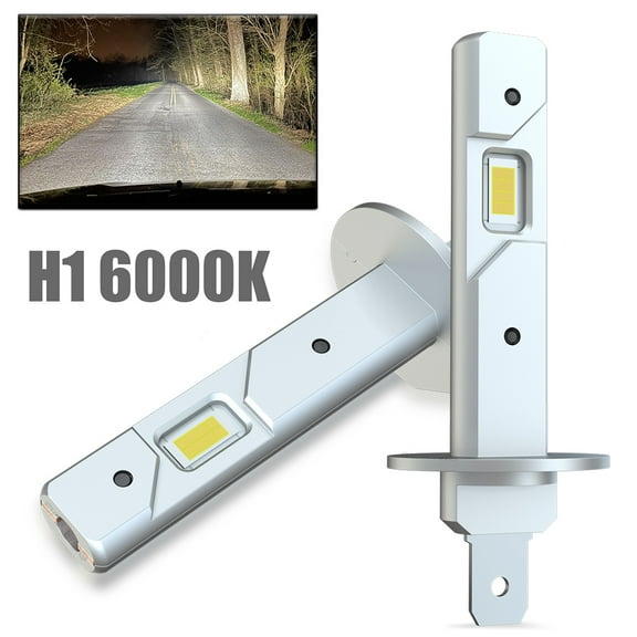 H1 LED High Beam Headlight Bulbs Conversion Kit Fanless White 6000K Super Bright