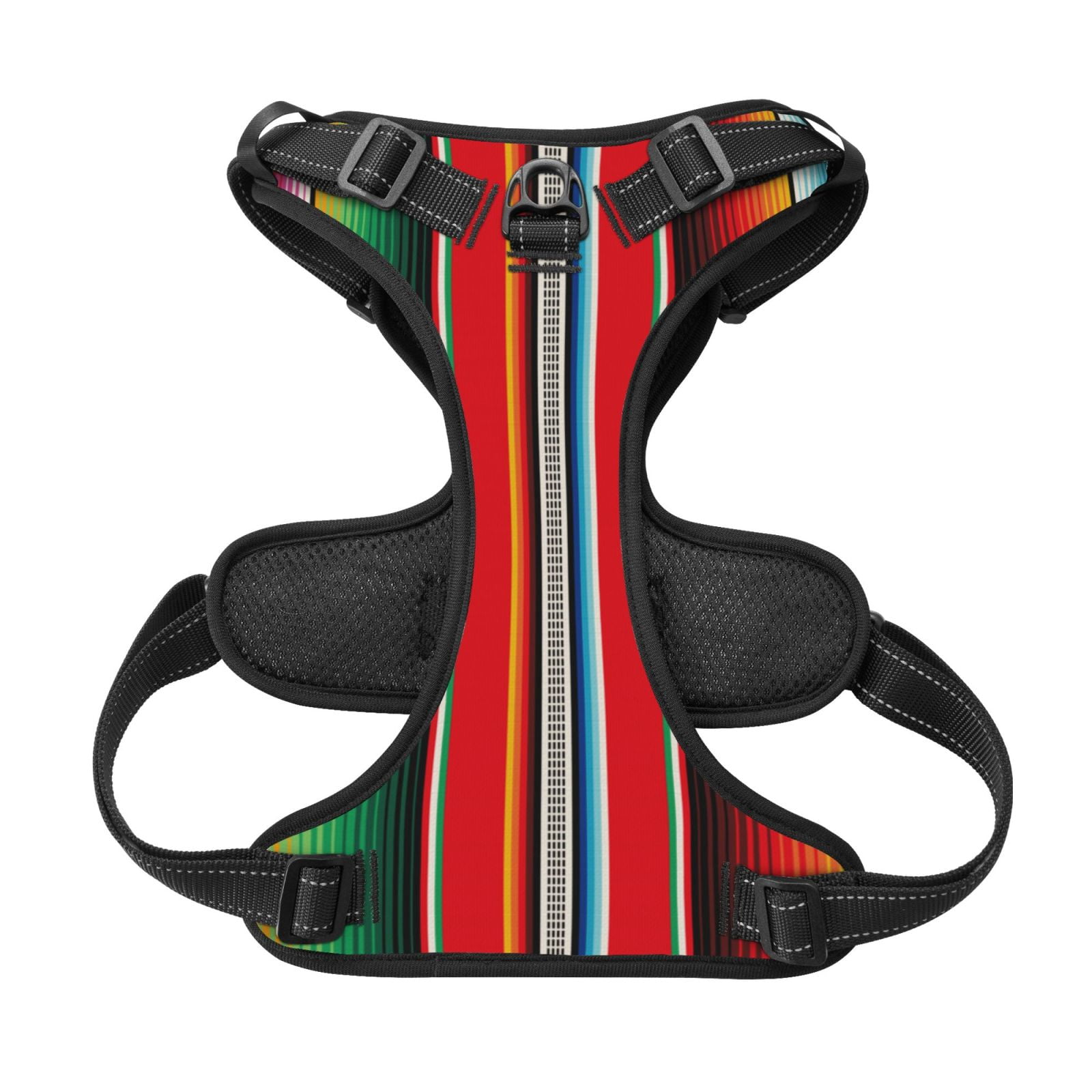Picia Mexican Serape Blanket Stripes No-Pull Dog Harness Reflective Front Clip Vest with Handle,Step-in Air Dog Harness,Adjustable 2 Metal Rings 4 Buckles,Easy to Put on & Take Off Small