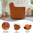 thumbnail image 2 of Swivel Accent Chair for Living Room, Modern Upholstered Barrel Arm Chair with Plump Back Pillow, Comfy Club Sofa Reading Chair for Adults (Chenille Orange, Set of 1), 2 of 6