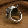 thumbnail image 6 of 925 Sterling Silver Japanese Ghost Prajna Ring Biker Punk Devil Skull Jewelry TA253 US Size 7, 6 of 15