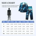 thumbnail image 3 of Bingfone Men's Pajama Set 2 Piece Loungewear PJs, Long Sleeve with Pajama Pants-Ice Blue Ocean Cute Dolphin, 3 of 7