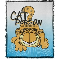 Garfield Blanket, 50'x60' Cat Person Woven Tapestry Cotton Blend Fringed Throw Blanket