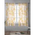 thumbnail image 4 of Yellow Flowers Curtains 72 Inch Length, Sheer Curtains for Bedroom Living Room Window Watercolor Summer Botanical Floral Rod Pocket Voile Drapes Kitchen Curtains Small Half Window 52"x72" 2 Panels, 4 of 6