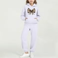 thumbnail image 2 of Piuwrlz Toddler Sweatsuits Sets 2pcs Girls Jogger Set Pocket Round Neck Sweats and Sweatpants White Size 5 Years, 2 of 7