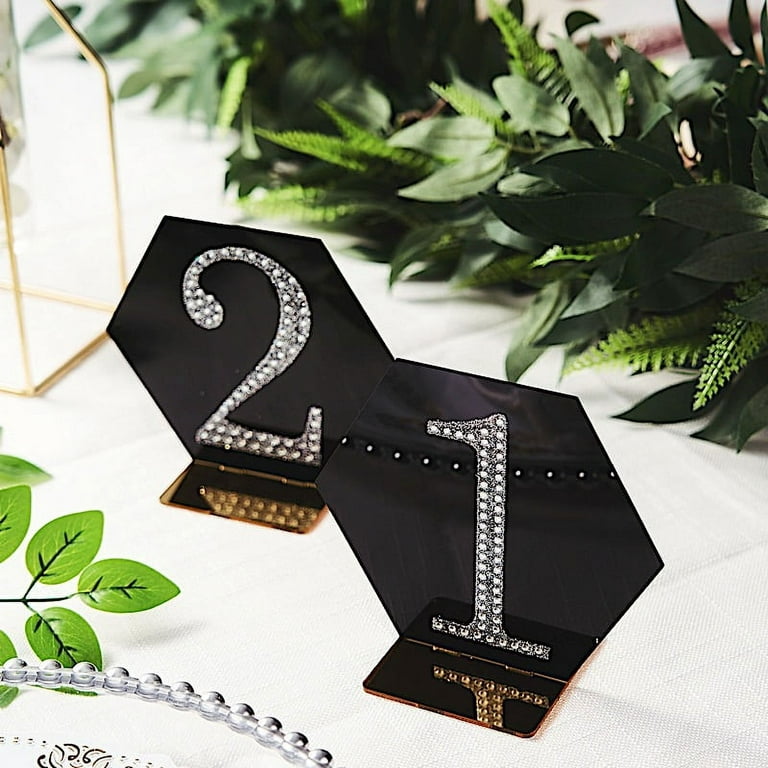 Balsacircle 6 Clear Gold 5x9 inch Freestanding Table Sign Holders Acrylic Display Stands Party Decorations