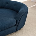 thumbnail image 4 of WGYPRIME Oval Semi-Enclosed Dog Bed, Modern Pet Bed with Durable Linen Material & Button-Tufted Backrest, High-Center Low-Sides Support Dog Sofa Couch, 4 of 10