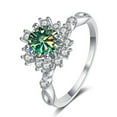 thumbnail image 3 of 1ct Moissanite Engagement Rings for Women Round Cut D Color VVS1 Sterling Silver Diamond Rings Moissanite Anniversary Promise Wedding Rings for Women with Certificate, 3 of 9