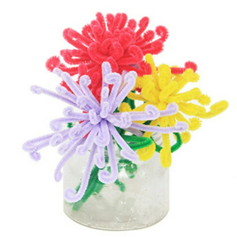colored 100pcs pipe cleaners craft flowers with Chenille Stems DIY – MEEDOLE