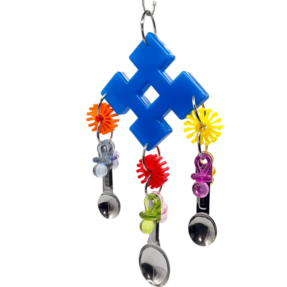 1019 Diamond Paci Spooner M&M Bird Toys - Hanging Aviary Toy