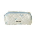 thumbnail image 6 of Quilted Bow Pink [Pencil Case] (F) $ Quilted White Bow Cosmetic Bag Small Fresh And Cute Student Portable Storage Bag Toiletry Bag Large Capacity Bag, 6 of 8