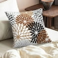 thumbnail image 2 of Brown and Black Grey Dahlia Throw Pillow Covers 16x16 Inch Coffee Tan Gray Outdoor Geometric Flower Decorative Pillows Cover Set of 2 Spring Summer Farmhouse Pillowcase for Bed Couch Sofa Decor, 2 of 6