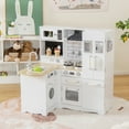 thumbnail image 2 of Gymax Kid's Corner Kitchen Playset Wooden Chef Play w/ Stove Utensils & Refrigerator, 2 of 9