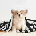 thumbnail image 4 of Pofeuu Black And White Stripes Print Puppy Blanket,Dog Blankets,Pet Blanket Cozy Cat Blankets for Indoor Cats, Fuzzy Pet Blanket for Kitten Doggy Dog Blankets-, 4 of 8