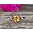 thumbnail image 2 of Milgrain Edge 7mm Cushion Cut 1.80 Carat Champagne Diamond Moissanite Engagement Ring On 10k Rose Gold Anniversary Ring Promise Ring Art deco Surprisingly Ring Gift for her, 2 of 5