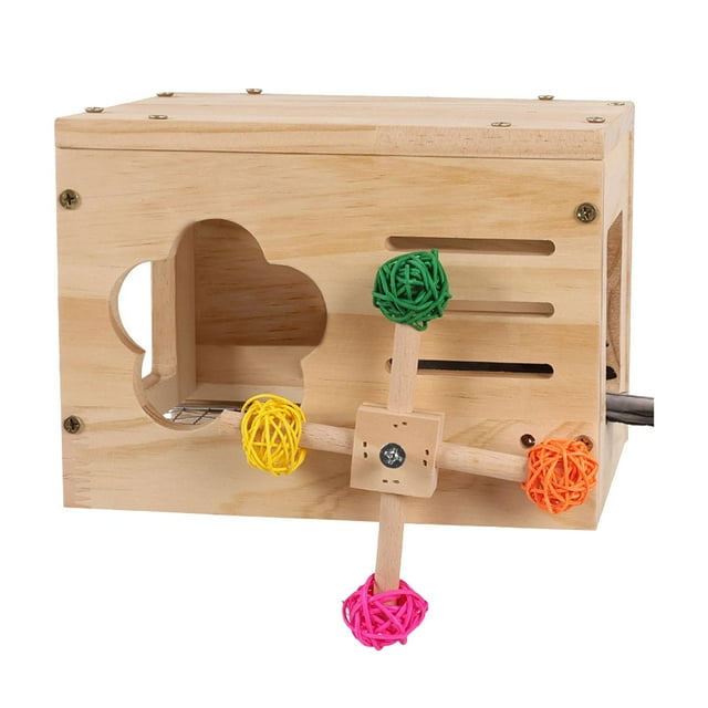 Casa para pájaros para jaula, caja de cría de pájaros, escondite, casa de madera para incubar, caja nido para periquitos, cotorras, cacatúas y cacatúa