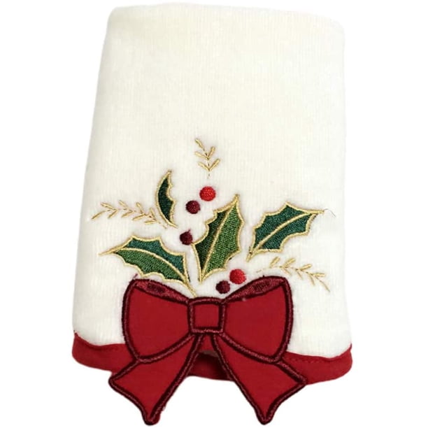 Toallas De Mano De Navidad QUMIIRITY - 2 Unidades Con Diseño Navideño En Algodón Rojo