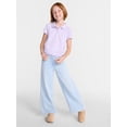 thumbnail image 2 of Wonder Nation Girls Side Ruched Polo Shirt with Short Sleeves, Sizes 4-18, 2 of 5