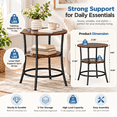 thumbnail image 6 of Round Side Table, 2-Tier Modern End Table with Storage Shelves, Industrial Accent Nightstand Telephone Table for Living Room Bedroom Small Spaces, 6 of 8