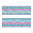 thumbnail image 2 of Tribal Bench Cushion Set of 2, Watercolor Tie Dye Effect Art Stripes Aquatic Theme Bohemian Aztec Print, Standard Size Foam Pad and Decorative Cover, Blue Pink Cream, by Ambesonne, 2 of 4