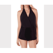 Miraclesuit Tankini Halter Blouse Top, Black, size 12