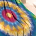 thumbnail image 3 of Rainbow Tie Dye Mandala Pattern Blanket,Comfortable Soft Flannel Throw Blanket,All Season,Warm Lightweight Blankets for Sofa Bed Couch Living Room Chair,30"x40", 3 of 4