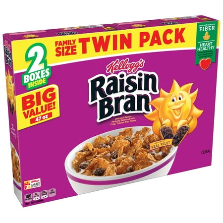 (2 Pack) Kellogg's Raisin Bran Breakfast Cereal, 47 Oz - Walmart.com