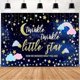thumbnail image 1 of Twinkle Twinkle Little Star - Fondo para fiesta de revelación de género, para niño o niña, para fotografía, pancarta de nube rosa y azul, con purpurina, para cumpleaños de bebé, 1 of 5