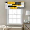 thumbnail image 3 of Black Yellow Patchwork Valance Curtain Abstract Geometric Art Window Valances Rod Pocket Short Curtains Window Treatments for Kitchen Bedroom Bathroom Laundry 54" x 18", 3 of 9