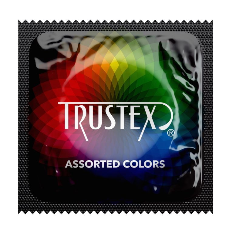 Trustex Color Sensations + Brass Lunamax Pocket Case, Lubricated Latex Condoms-24 Count