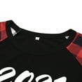 thumbnail image 5 of Christmas Parent-child Outfit  Cartoon Cap Letter Printing Plaid Long Sleeve Round Collar Sleepwear for Mother/Father/Children, 5 of 9