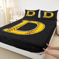 thumbnail image 3 of Feelyou Initial D Letter Full Size Sheets for Kid, Cartoon Monogrammed Bed Sheets, Baseball Sports Lover Sheet Sets, Super Cozy Room Decor, 4 Pieces, 3 of 7