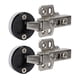thumbnail image 5 of Juego de 2 bisagras de puerta de vidrio para gabinete de acero inoxidable 201, bisagra amortiguadora de puerta de vidrio de 35 tazas, curva media, media superposición de 9mm, 5 of 5
