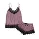 thumbnail image 1 of Conjunto de pijama sexy de seda para mujer: camisola y pantalones cortos de satén, tirantes ajustables con cuello en V, lencería para dormir y ocasiones especiales, tejido con mezcla de spandex, 1 of 6